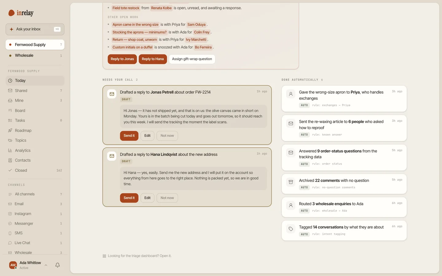 A draft waiting in the review queue