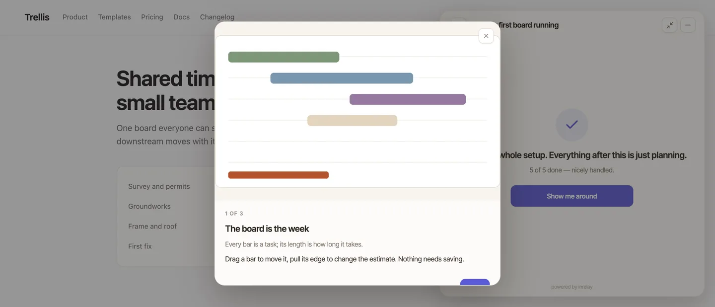 The product tour modal